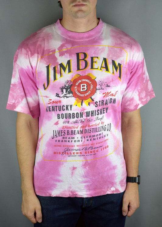 Vintage Jim Bean Tie Dye 90s t shirt (Single Stitch)