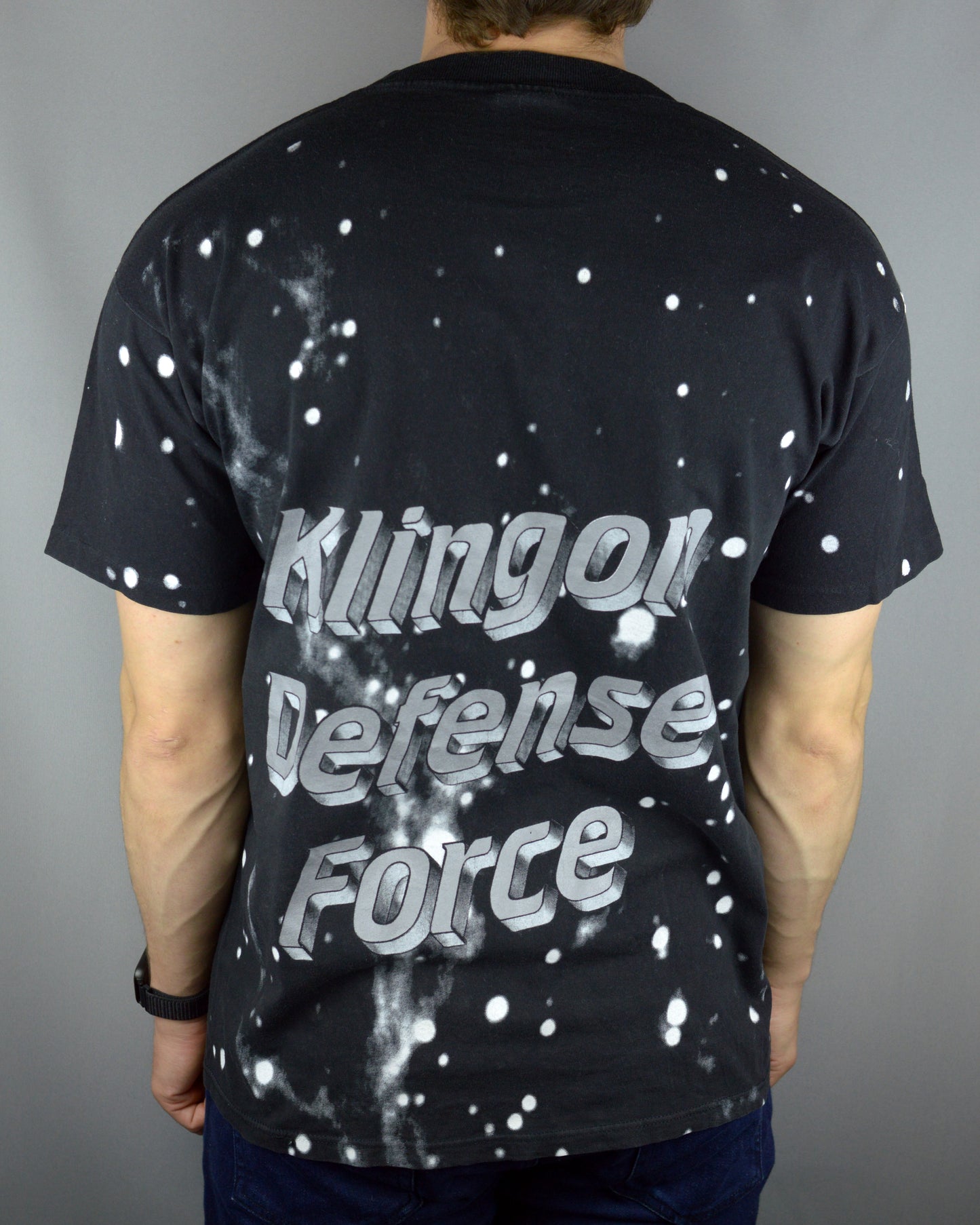 Vintage Star Trek Klingon Defence Force 1995 allover print t shirt (Single Stitch)