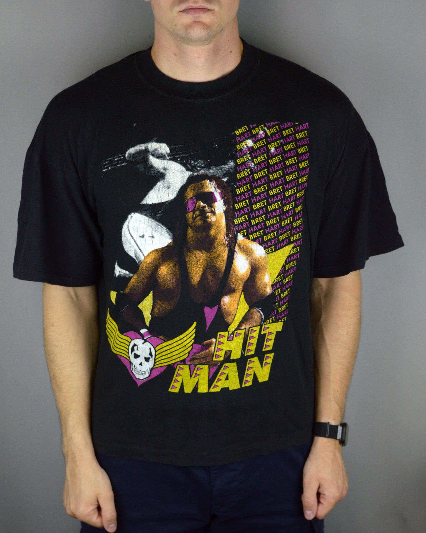 Vintage Bret Hitman Hart 90s t shirt