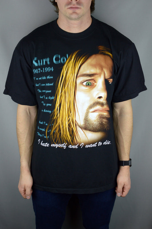 Vintage Kurt Cobain I Hate Myself And Want To Die Nirvana 90s t shirt (Single Stitch) - Underdog Store