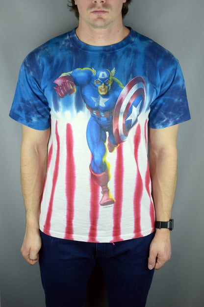 Vintage Marvel Captain America 2000 t shirt (Single Stitch) - Underdog Store